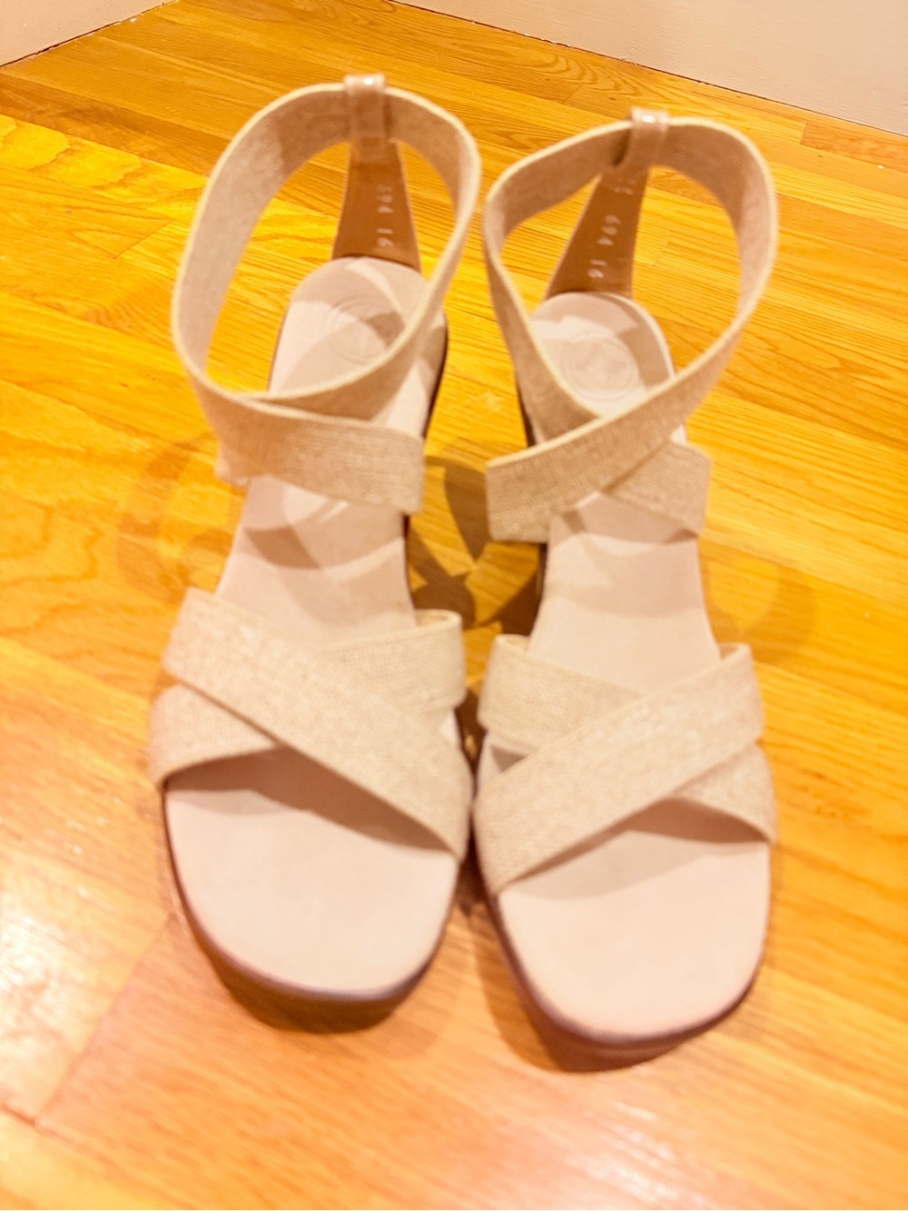 Charleston Shoe Sumatra Beige Strappy Women’s Sandals, brand new